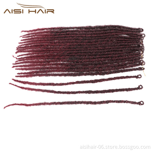 Aisi Hair 16 Inch Ombre Color Goddess Dreadlocks Crochet Braids 20 Inch Faux Locs Afro Braiding Hair Extensions for Black Women